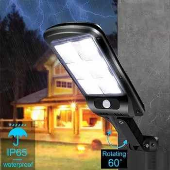 Модернизированный солнечный светильник с датчиком движения, настенный светильник с дистанционным управлением, садовый, уличный, водонепроницаемый, 4/6 COB, уличный сад 4COB-1pcs
