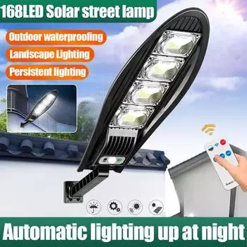 Модернизированный солнечный уличный фонарь 168LED, уличный водонепроницаемый светодиодный светильник для садового настенного светильника, встроенная солнечная лампа с регулируемым углом Without a box-42LED-1PCS