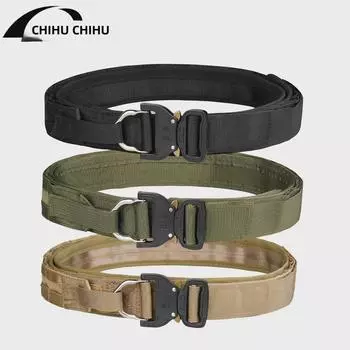 Модернизированный тактический нейлоновый ремень Cobra: Двухслойный, утолщенный, многофункциональный для CS Field 127cm хаки