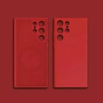 Модернизированный жидкий силикон для чехлов Magsafe для Samsung Galaxy S22 S23 S24 Ultra S21 FE, чехол с беспроводной зарядкой, мягкий магнитный чехол For Samsung S21