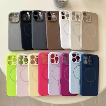 Модернизированный жидкий силиконовый чехол для телефона с беспроводной зарядкой для iPhone 16 15 14 13 12 16 Pro Max 16 Plus цвета Candy iPhone 16 Pro