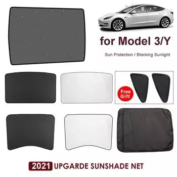 Модернизируйте солнцезащитные шторки для Tesla Model 3 Y 2023. Солнцезащитная шторка на стеклянной крыше. Передний задний люк на крыше. Ветровое стекло. Защитная шторка на крыше. Защитная сетка.