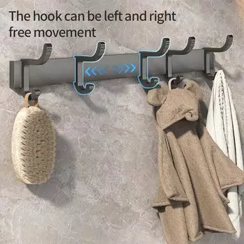 Модернизируйте, увеличьте ширину и толщину подвижного алюминиевого заднего крючка, складные крючки для халатов для ванной комнаты, кухонные принадлежности