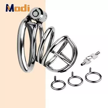 MoDi металлическая клетка верности для мужчин SM антиобманное устройство для бондажа пенис замок уретры для взрослых стальное ограничение клетка целомудрия секс-игрушка 40mm
