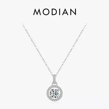 Modian 1 Karaat D Kleur Муассанит Вешалка Ketting Voor Vrouwen Стерлинговый Зильверен 925 пробы Bruiloft Bruids Fijne Sieraden Met Certificaat серебряный