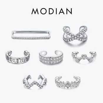 Modian 1 шт. Радужные серьги-каффы из стерлингового серебра 925 пробы, модные уникальные круглые крошечные серьги-клипсы для женщин и девочек, ювелирные аксессуары K