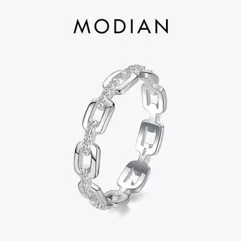 Modian Clear CZ кольцо из стерлингового серебра 925 пробы изысканные штабелируемые кольца на палец для женщин эффектные ювелирные изделия 5 серебряный