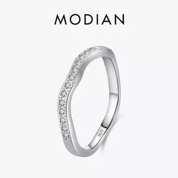 Модиан из чистого серебра 925 пробы, нерегулярные геометрические линии, волнистые кольца на палец для женщин, подарок на годовщину, ювелирные украшения 5 серебряный