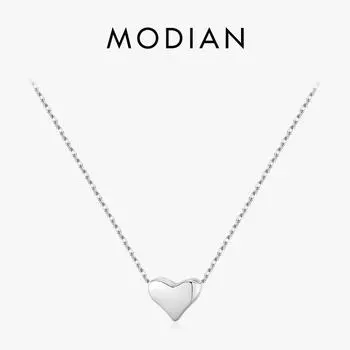 Modian Минимализм Стерлингового Серебра 925 Изысканное Сердце Ожерелье Подвеска Для Женщин Свадьба Помолвка Изящные Ювелирные Изделия серебряный