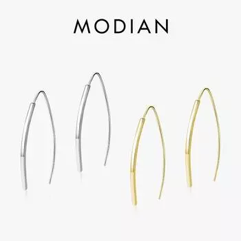 Modian модные геометрические простые серьги-капли из стерлингового серебра 925 пробы в стиле минимализм с висячими ушками для женщин и девочек эффектные ювелирные изделия серебряный