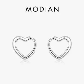 Modian модные серьги-кольца в форме сердца из стерлингового серебра 925 пробы, серьги-подвески с подвесками для женщин и девочек, ювелирные изделия, подарки серебряный