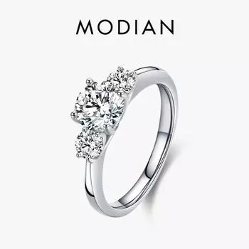 Modian настоящее серебро 925 пробы десять сердец стрела цирконий кольца на палец для женщин свадьба юбилей ювелирные изделия 5 серебряный