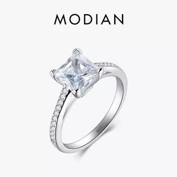 Модиан Обручальные кольца AAAAA с кубическим цирконом, настоящее обручальное кольцо из стерлингового серебра 925 пробы, свадебные украшения для женщин 5 серебряный