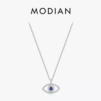 MODIAN Ожерелье с подвеской в виде глаза из стерлингового серебра 925 пробы, модная роскошная цепочка на шею для женщин, ювелирные изделия с платиновым покрытием серебряный