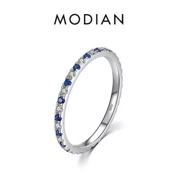 Модиан Радуга CZ кольца на палец для женщин штабелируемые 4 цвета свадебное обручальное кольцо из стерлингового серебра 925 пробы ювелирные изделия 5 серебряный