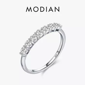 Modian Роскошное Кольцо Стерлингового Серебра 925 пробы Простое 5A Цирконий Ослепительное Cassic кольцо на палец для женщин Обручальное кольцо Эффектные ювелирные изделия 5 серебряный