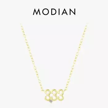 Модиан, стерлинговое серебро 925 пробы, номер 3, простое ожерелье, кулон, милая праздничная цепочка на шею для женщин и девочек, рождественский подарок, ювелирные изделия золотой