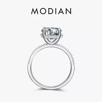 Modian Стерлингового Серебра 925 Десять Сердец Циркон Роскошное Кольцо Модные Обручальные Кольца Обручальные Ювелирные Изделия Для Женщин 5 серебряный