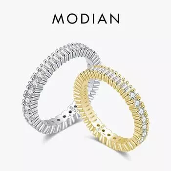 Модиан стерлингового серебра 925 пробы классическое сверкающее круглое квадратное кольцо с фианитом на палец для женщин Роскошные свадебные и помолвочные ювелирные изделия 5 серебряный