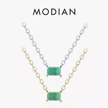 Модиан стерлингового серебра 925 пробы зеленый турмалин ожерелье кулон для женщин модные свадебные эффектные ювелирные изделия подарки серебряный