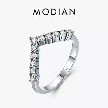 Modian винтажное кольцо со стрелкой из стерлингового серебра 925 пробы штабелируемые изысканные кольца на палец для женщин ювелирные изделия в подарок 5 серебряный