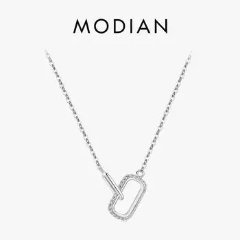 Модианский дизайн замка, сверкающее прозрачное ожерелье с цирконием, ожерелье-цепочка из стерлингового серебра 925 пробы для женщин, ювелирные изделия, свадебный подарок серебряный