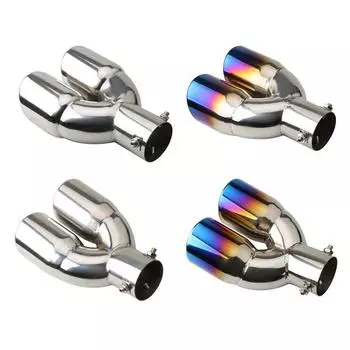 Модифицированная двойная выхлопная труба, украшение автомобиля, глушитель с двумя хвостовиками, общая утолщенная двойная выхлопная труба, утолщенная двойная выхлопная труба.