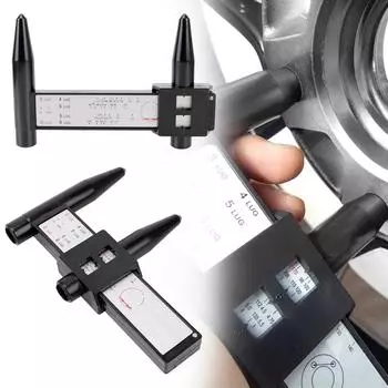 Модифицированная линейка для измерения расстояния между отверстиями Черный штангенциркуль PCD Инструмент для измерения расстояния между отверстиями Колеса 8LUG Шаблон расположения болтов обода колеса чёрный