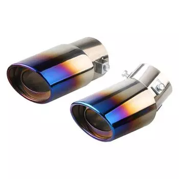 Модифицированная выхлопная труба автомобиля Выхлопная труба синяя однотрубная выхлопная труба Обычный глушитель выхлопных газов автомобиля Глушитель дымохода Выхлопная труба автомобиля