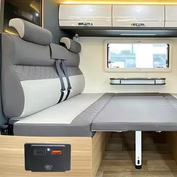 Модифицированное зарядное устройство для телефона PD QC3.0 с двумя портами, светодиодный дисплей, USB-разъем типа C с выключателем для автофургона, автомобиля, мотоцикла 12 В-24 В