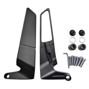 Модифицированные аксессуары для Kawasaki Yamaha Honda Ducati универсальный спойлер зеркала заднего вида с фиксированным крылом Black and white mirror