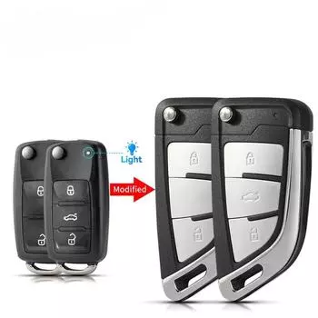 Модифицированный автомобильный пульт дистанционного управления складной чехол для ключа 2/3 кнопки для Volkswagen VW Golf Tiguan Polo Passat B5 Jetta для Skoda для Seat 2