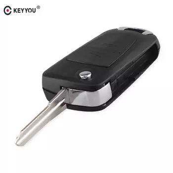 Модифицированный флип-складной чехол для дистанционного ключа с 2 кнопками, подходит для Opel Corsa Astra Kadett Monza чёрный