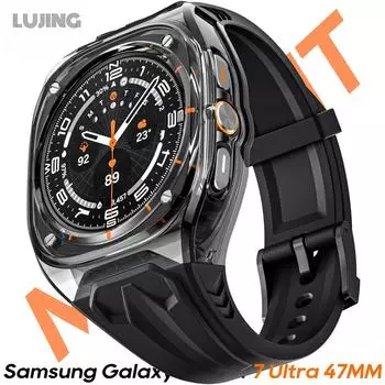Модифицированный комплект ремешок+чехол для Samsung Galaxy Watch 7 Ultra 47 мм силиконовый ремешок-петля браслет для Galaxy Watch Ultra мужской спортивный браслет Galaxy Watch 7 Ultra 47mm