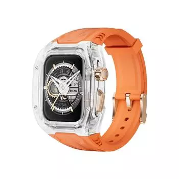 Модифицированный прозрачный чехол Richard Style для Apple Watch789 Lambo Apple Strap 44/45mm оранжевый