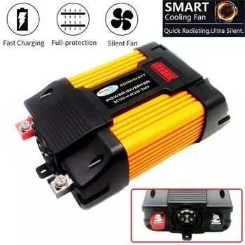 Модифицированный синусоидальный инвертор высокой частоты 6000 Вт пиковая мощность инвертор DC 12 В в AC 220 В преобразователь автомобильное зарядное устройство инвертор