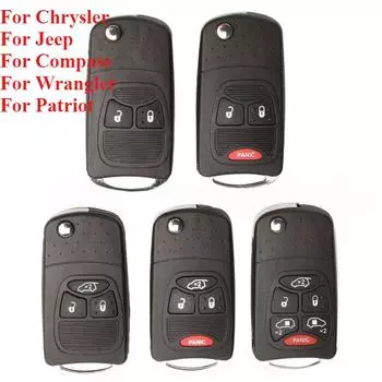 Модифицированный складной чехол для дистанционного ключа для Chrysler Jeep Compass Wrangler Patriot, чехол для дистанционного ключа, 2 кнопки 2