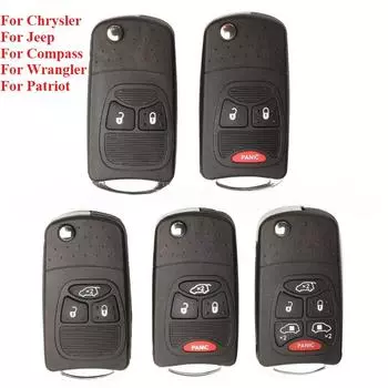 Модифицированный складной чехол для дистанционного ключа для Chrysler Jeep Compass Wrangler Patriot, чехол для дистанционного ключа, 2 кнопки 2