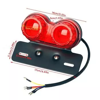 Модифицированный задний фонарь для мотоцикла 12 В, универсальный, индивидуальный, для мотоциклов Cafe Racer Chooper, красный/дымчатый, светодиодный задний стоп-сигнал красный