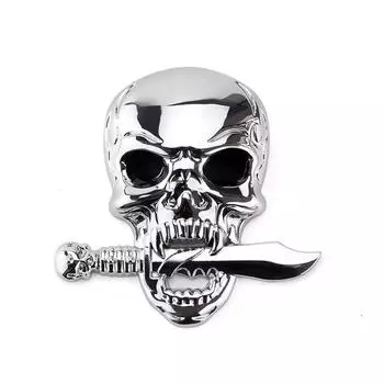 Модификация автомобиля череп металлические трехмерные наклейки наклейки для украшения окон призрака тела