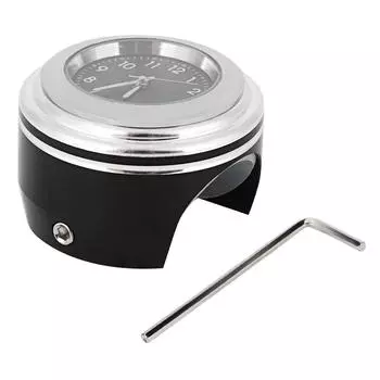 Модификация мотоцикла крепление на руль водонепроницаемые кварцевые часы(Белая поверхность, черный циферблат)