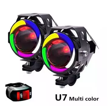 Модификация мотоцикла с супер яркими светодиодными фарами, 9-80 В, электромобиль U7, красочная лазерная пушка, открывающиеся внешние прожекторы 2