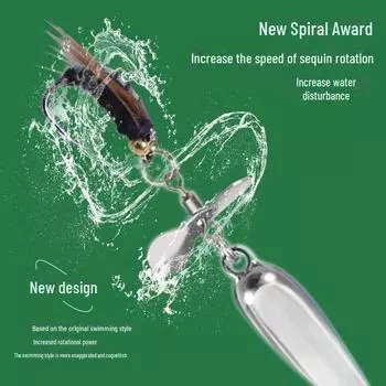 Модификация приманки-приманки: Без литого поддона, блестки в виде моли, пропеллер, микроблестки, крючки от комаров и белые планки, загнутый рот. Size 8