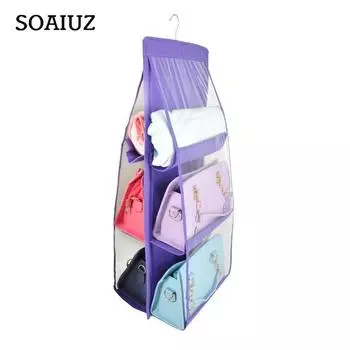 Модная 1 шт., 6 карманов, подвесная сумка для хранения, кошелек, сумка-тоут, органайзер для хранения обуви, стойка розовый