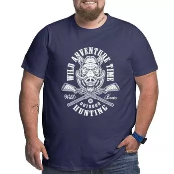 Модная 3D футболка с изображением охотничьих животных, кабана, летняя повседневная уличная мужская и женская пуловер с короткими рукавами, топы больших размеров S темно-синий