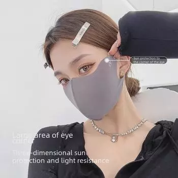 Модная 3D-маска для защиты от солнца Ice Silk с защитой от ультрафиолета чёрный