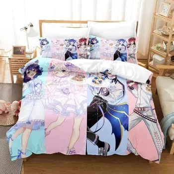 Модная 3D-печать Игра Show By Rock! Комплект постельного белья Мультяшный Аниме трехпредметный комплект Взрослый Детский Спальня Пододеяльник Комплекты Домашний Текстиль EU Twin 135x200cm
