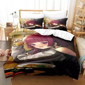 Модная 3D-печатная аниме-фигурка BOCCHI THE ROCK! Комплект постельного белья односпальный двуспальный двуспальный двуспальный комплект для взрослых и детей комплект пододеяльников EU Single 135x200cm