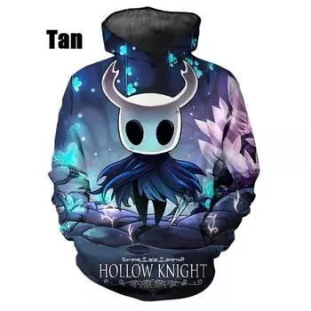Модная 3D толстовка с капюшоном Hollow Knight для мужчин и женщин, модная повседневная уличная одежда в стиле Харадзюку, толстовки, пуловер с длинными рукавами S
