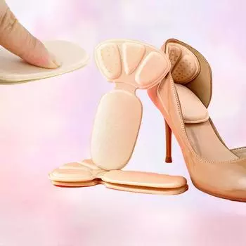 Модная 7D стелька с эффектом памяти, мягкая задняя часть пятки, дышащая, противоскользящая, для женщин, обувь на высоком каблуке, защитная стелька для обуви абрикосовый